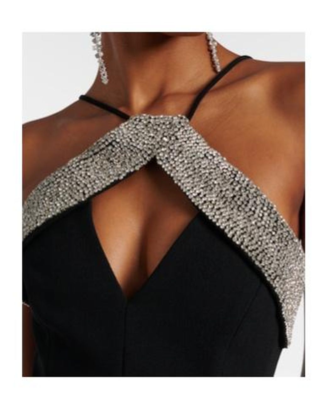 Rebecca Vallance Black Astros Embellished Draped Gown