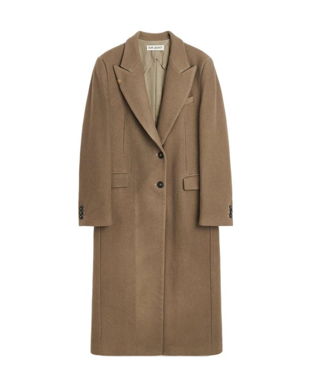 Our Legacy Natural Single-Breasted Wool Coat