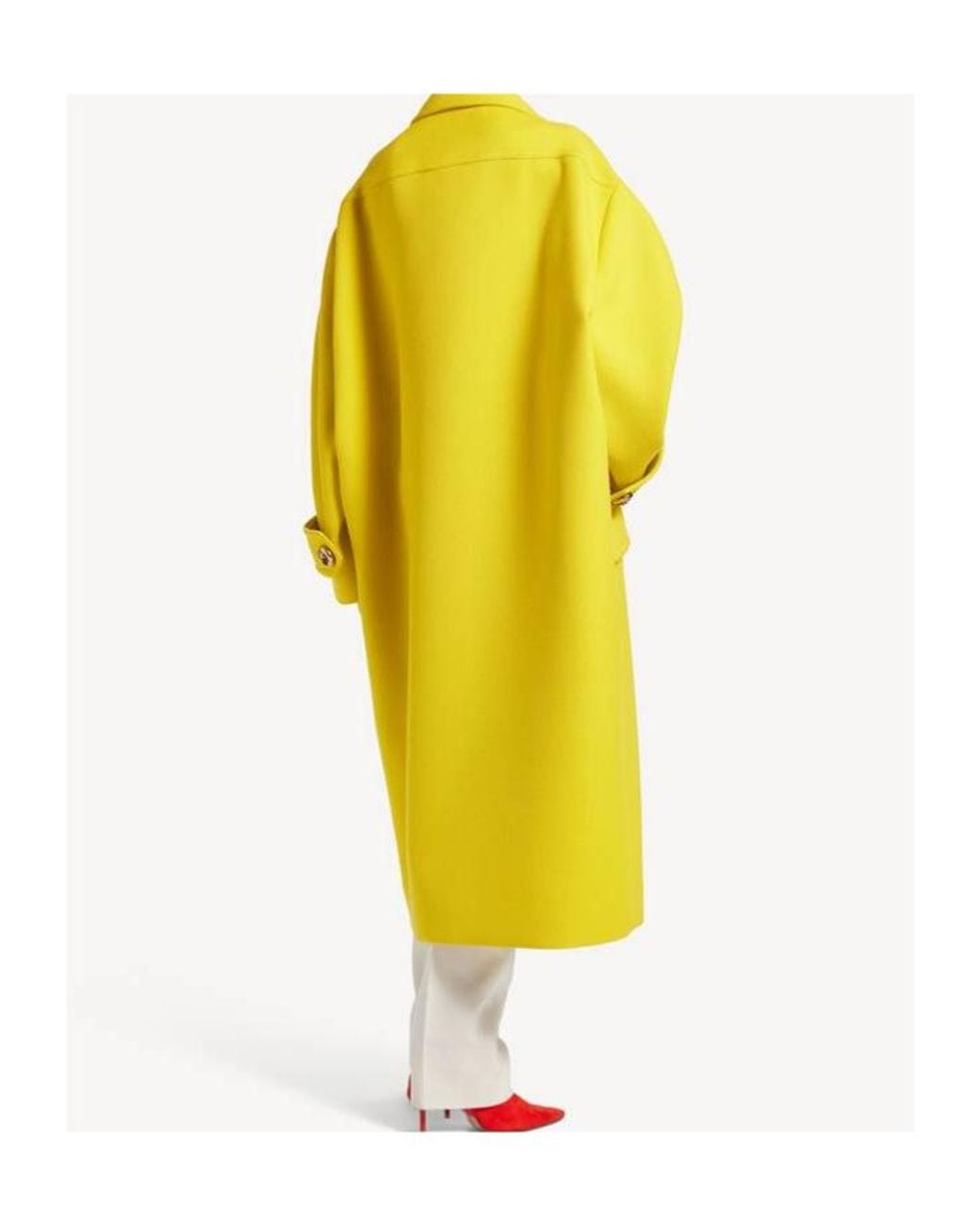 Balenciaga Yellow Double-Breasted Long Coat