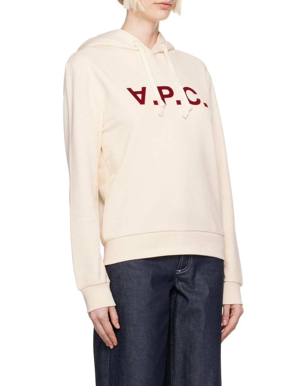 A.P.C. Metallic Logo Printed Drawstring Hoodie for men