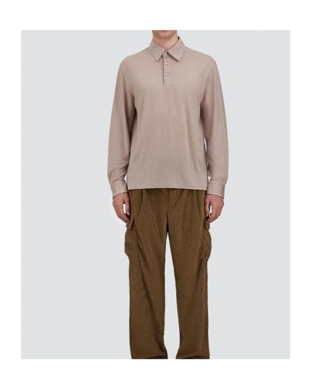 Herno White Long Sleeve Polo Shirt for men