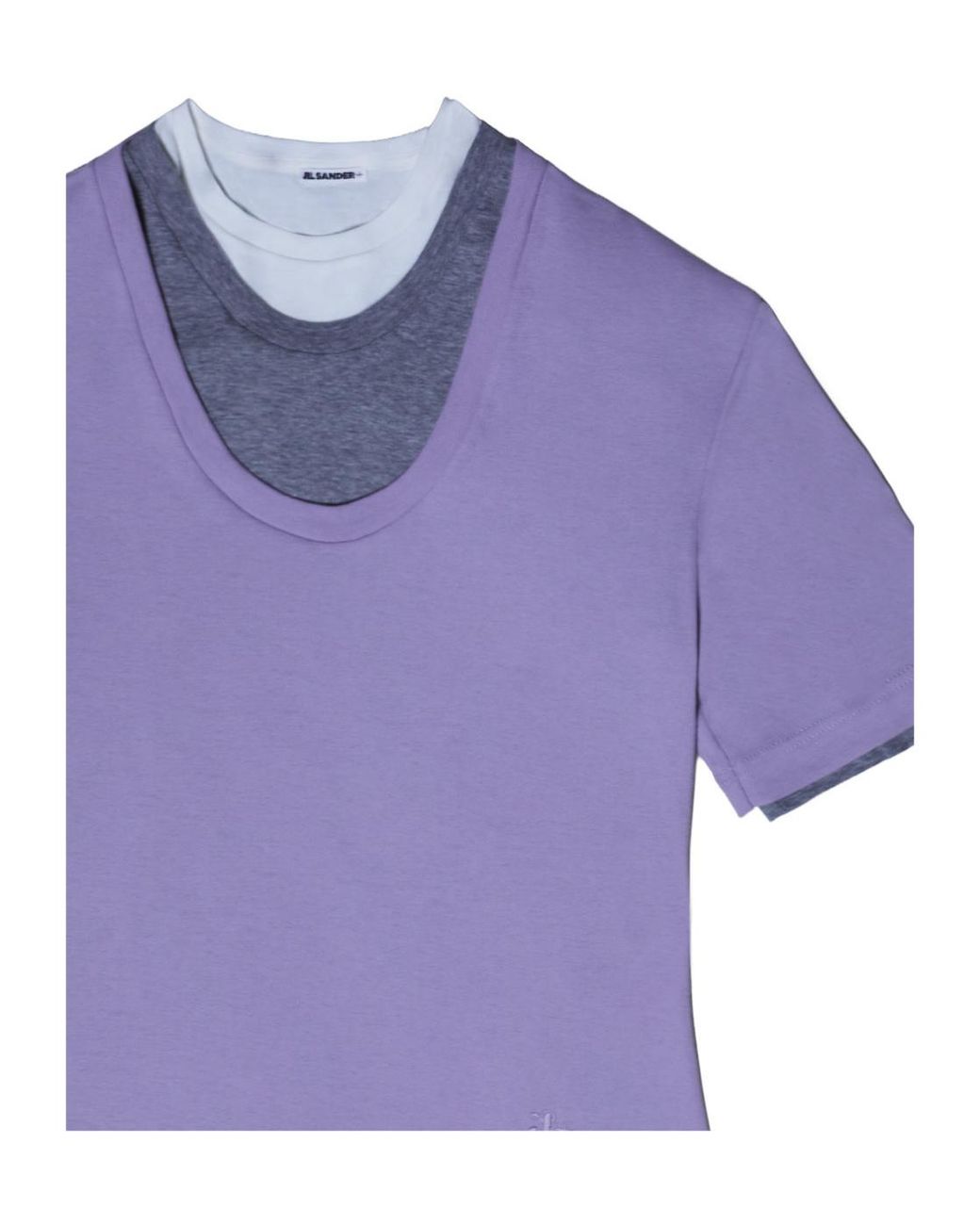 Jil Sander Purple Short-Sleeved Layered Maxi Dress