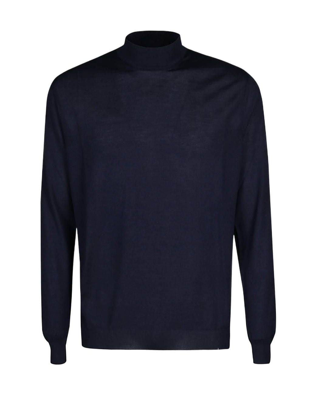 Malo Blue Mock Neck Knitwear for men