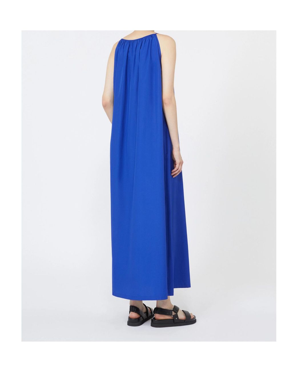 Max Mara Blue Cotton Poplin Dress