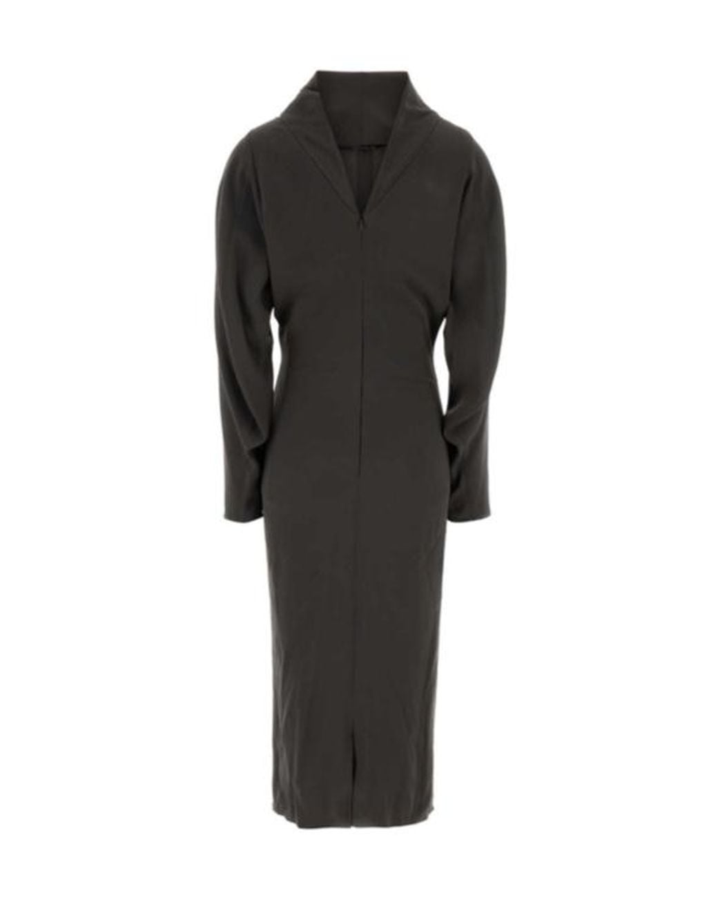 Giorgio Armani Black Draped Collar Midi Dress