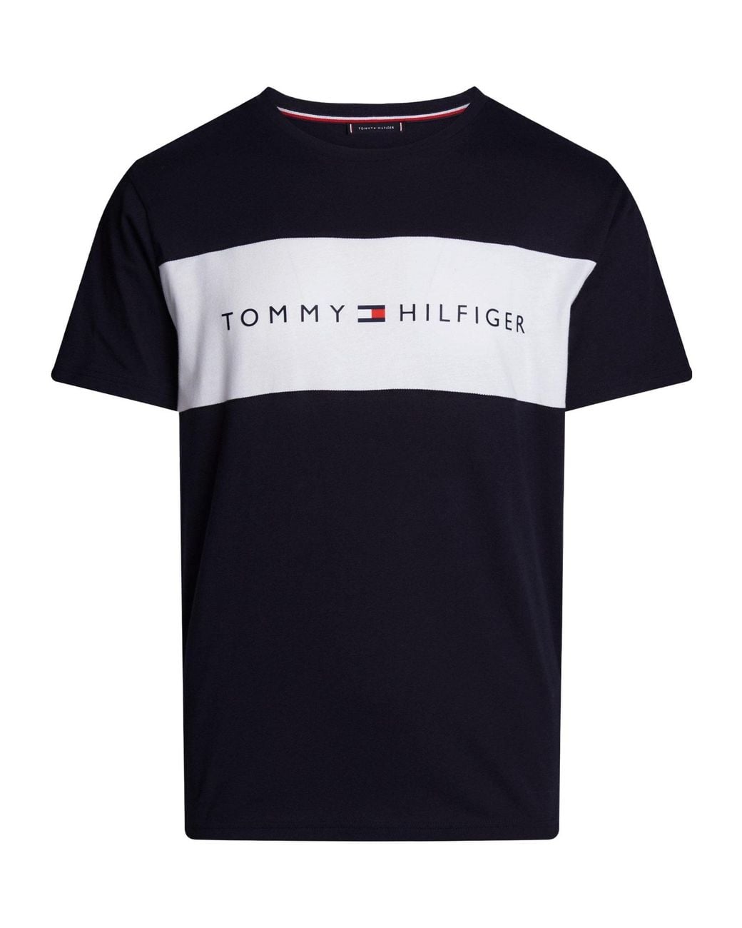 Tommy Hilfiger Blue Cotton Panel T-Shirt for men