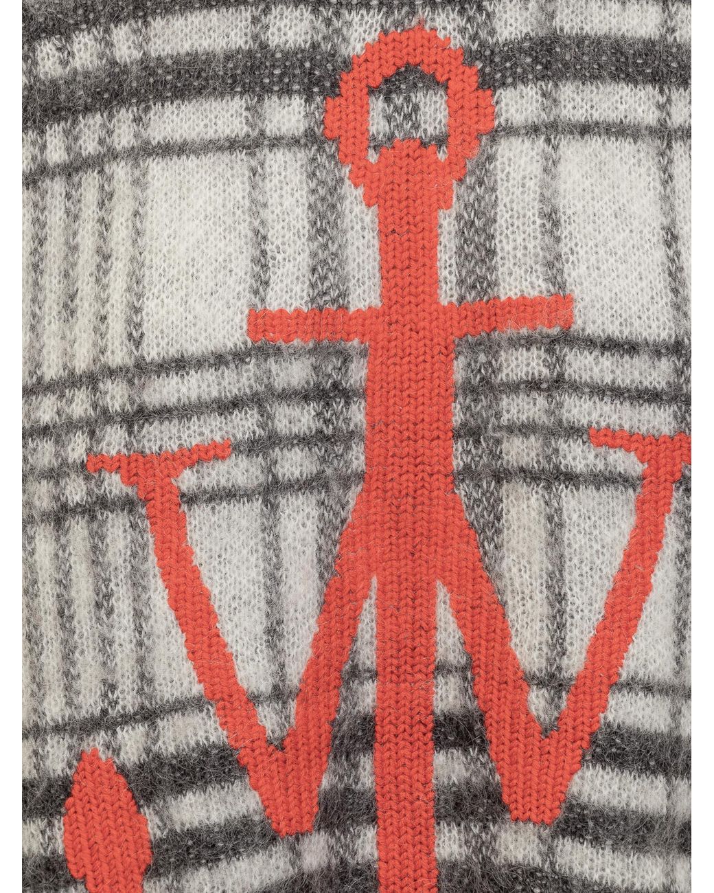 J.W. Anderson Gray Jw Anderson Logo Intarsia-Knit Checked Jumper