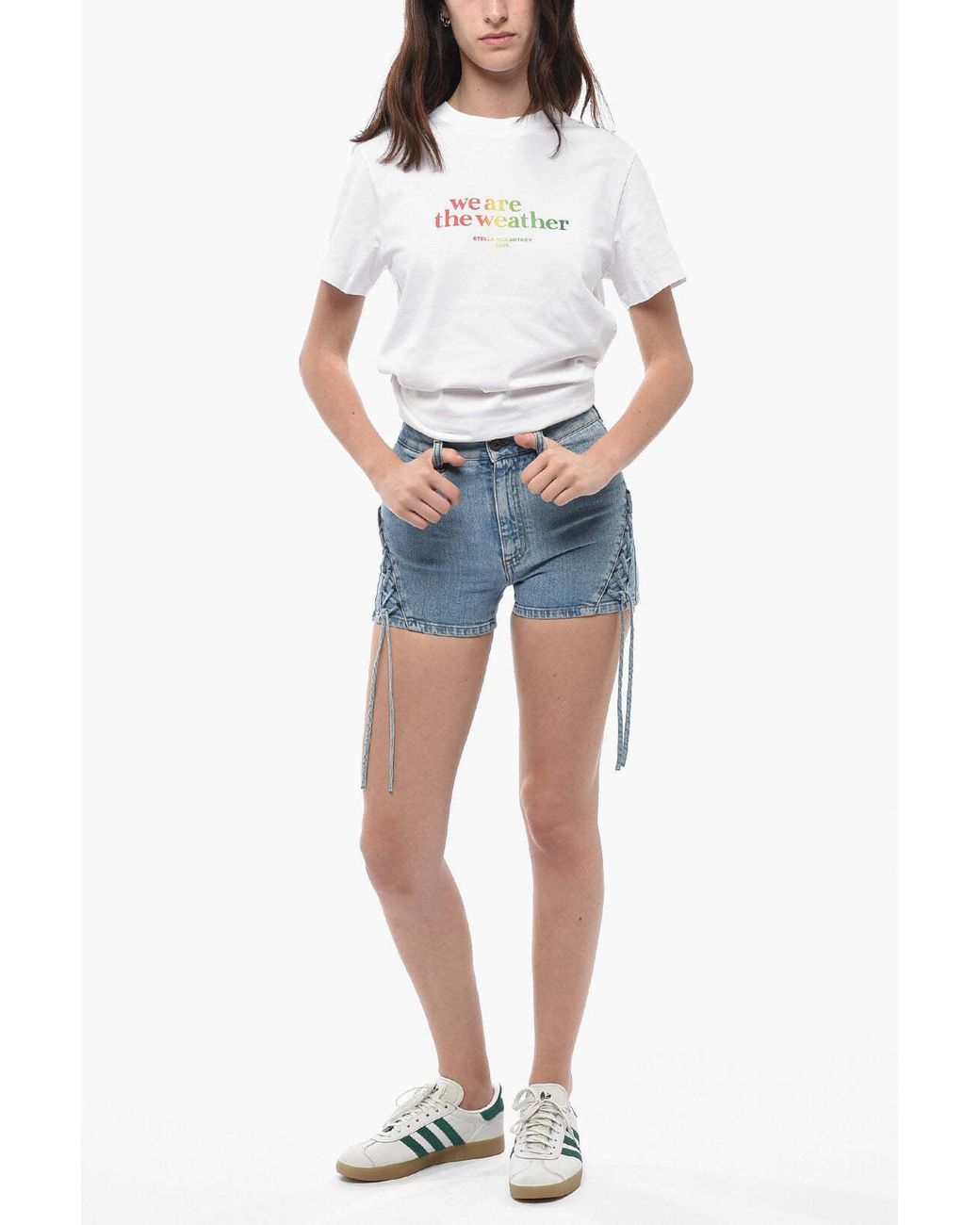 Stella McCartney Blue Lace-Up Shorts