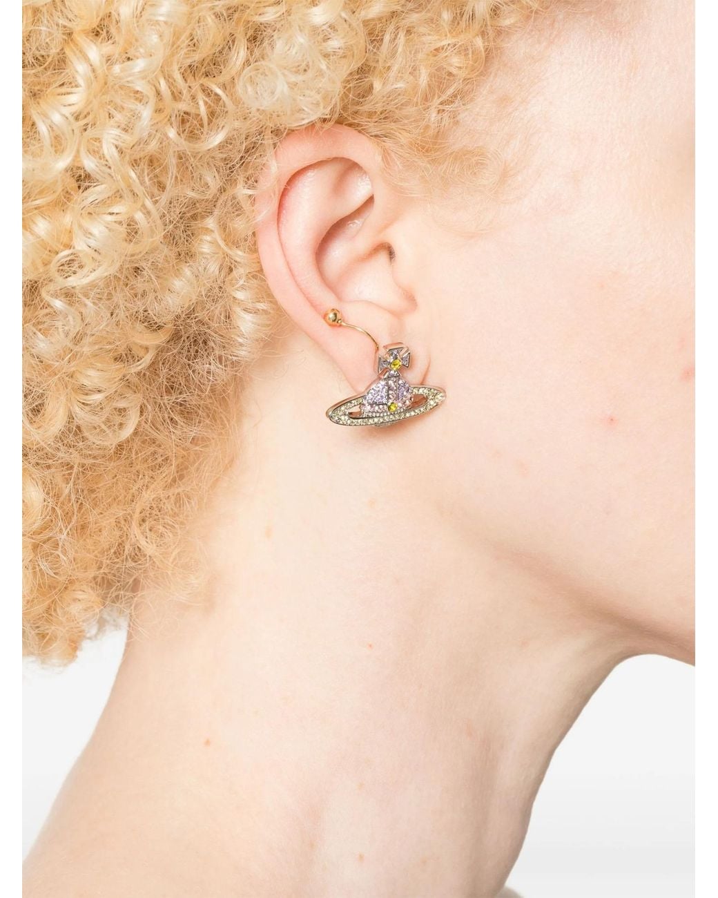 Vivienne Westwood White Logo Embellished Earrings