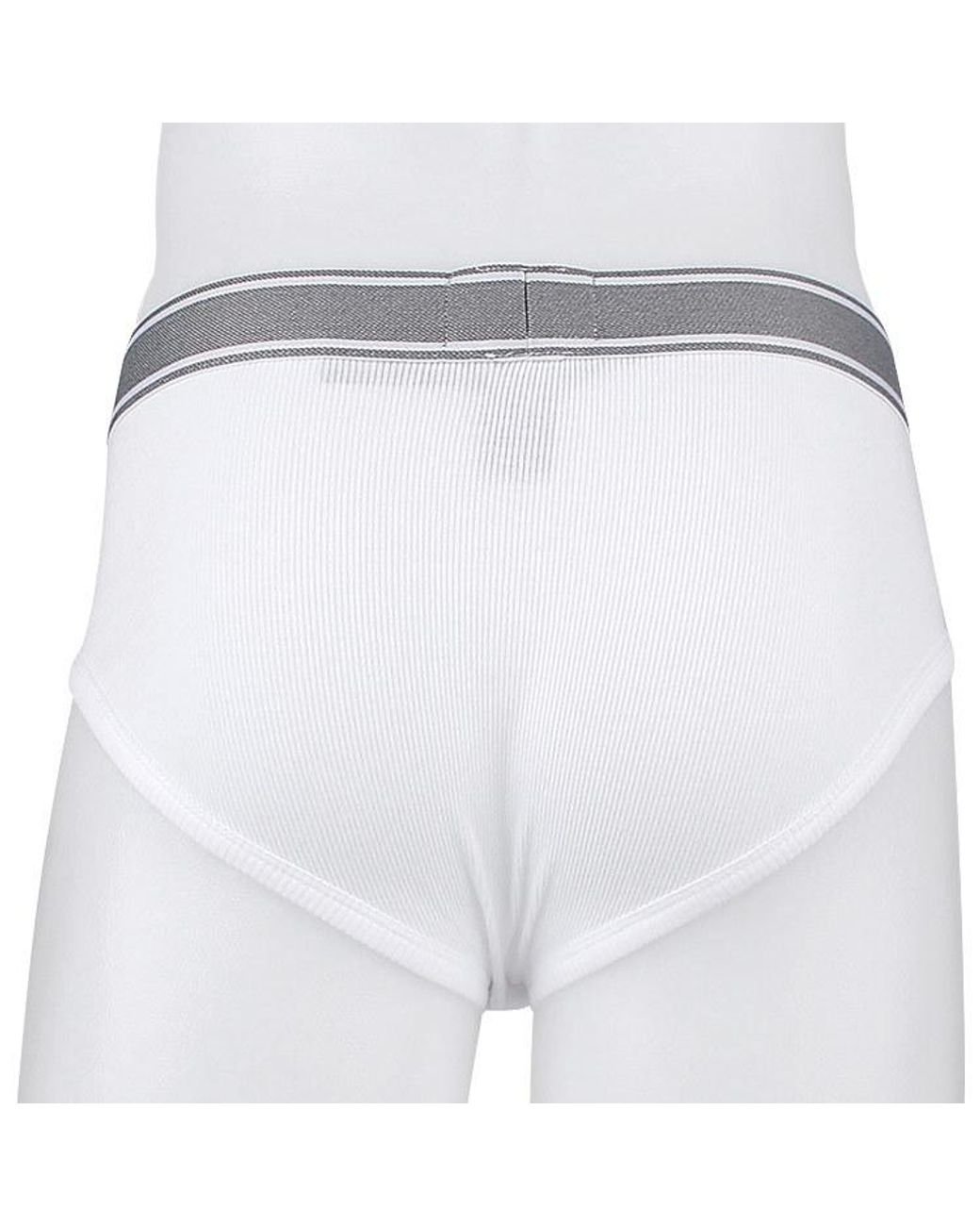 Emporio Armani White Loose Waist Briefs for men