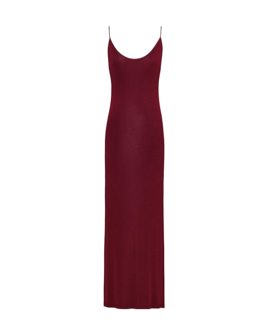 Saint Laurent Red Cassandre-Chain Backless Dress