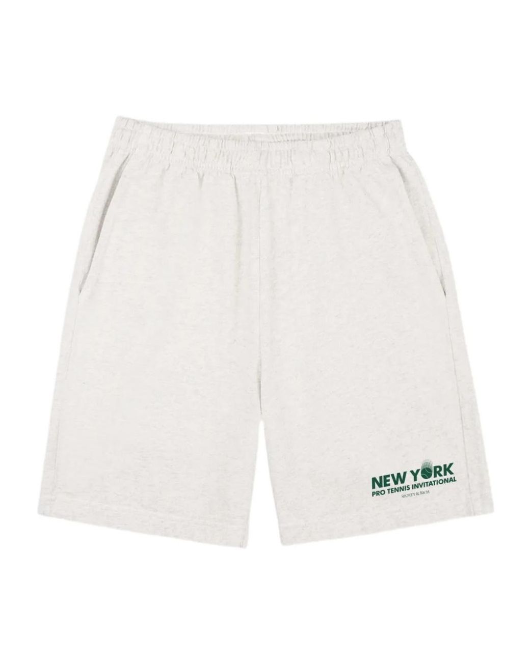 Sporty & Rich White Elasticated Printed Track Shorts