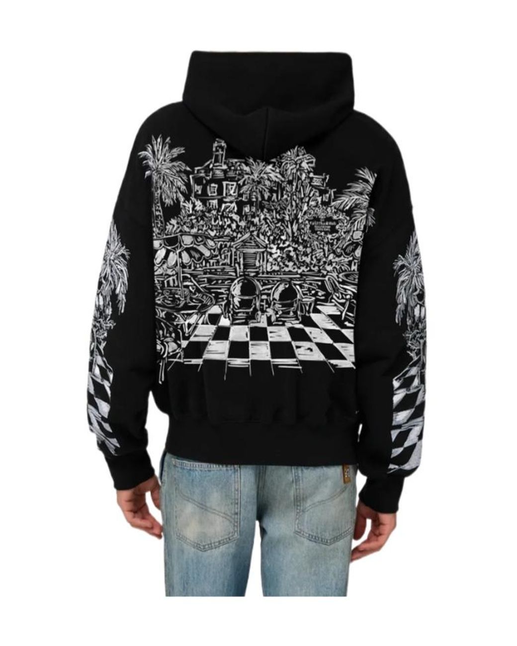 Amiri Black Zip-Fastening Hooded Sweatshirt for men