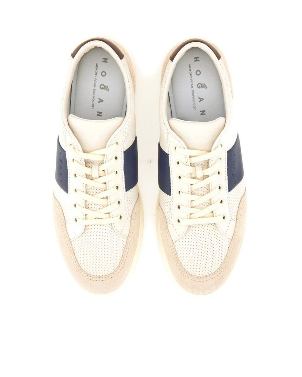 Hogan Natural Logo Embossed Lace-Up Sneakers for men