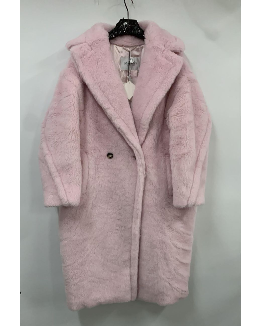 Max Mara Pink Virgin Wool-Cashmere Teddy Overcoat