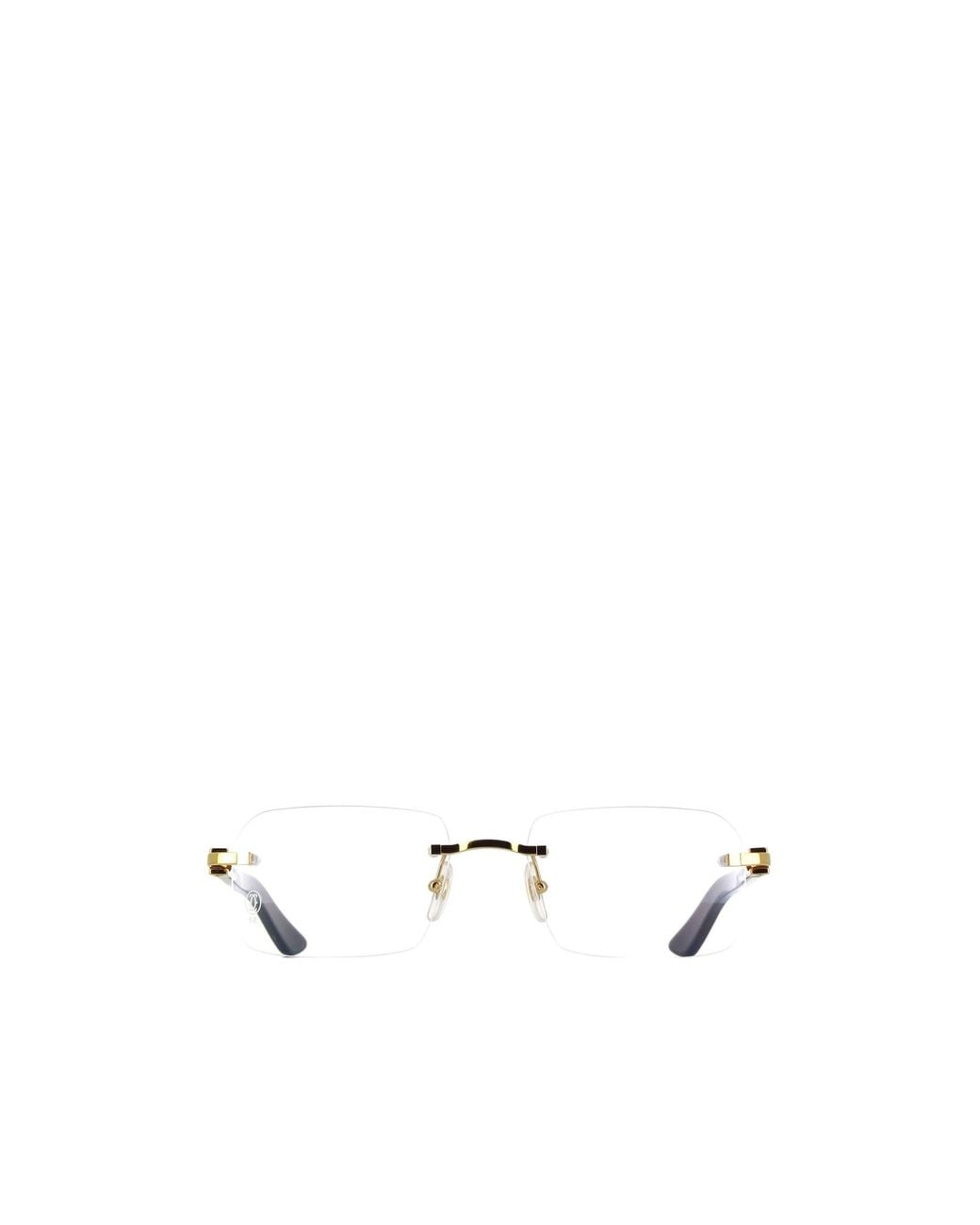 Cartier White Rectangular Frame Glasses for men