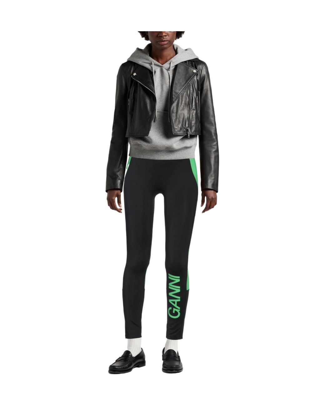 Ganni Black Two-Color Sports Leggings