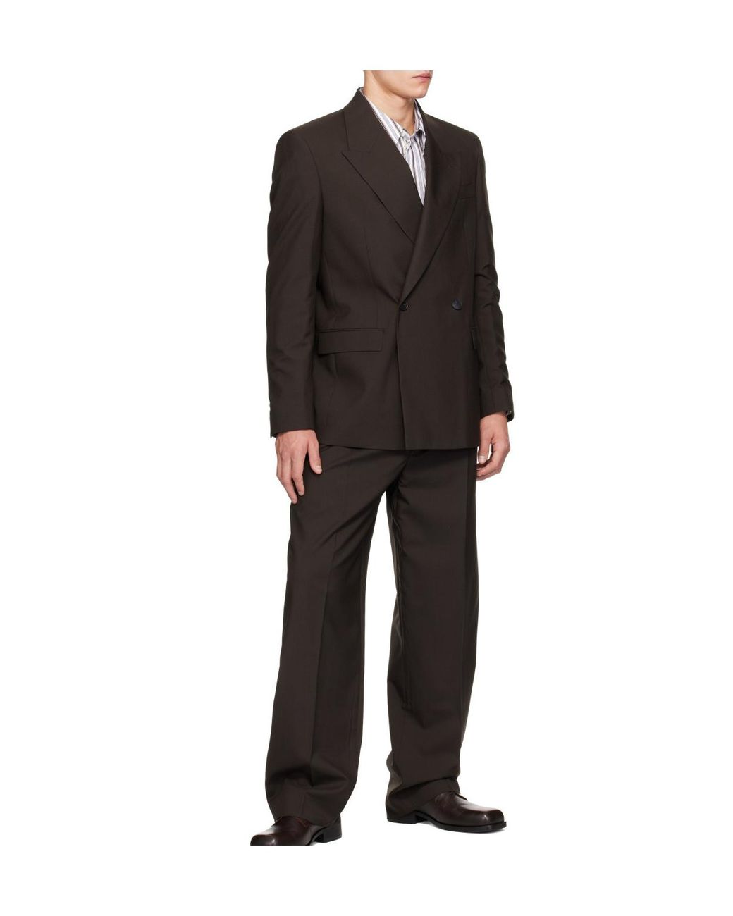 mfpen Black Relaxed Double-Breasted Blazer for men