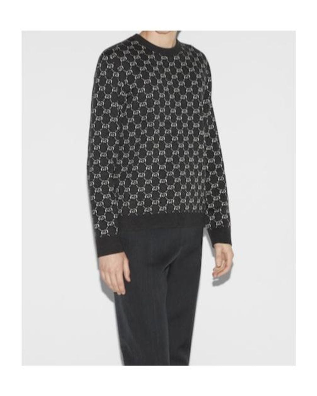 Gucci Gray Gg Shadow Jacquard Jumper for men