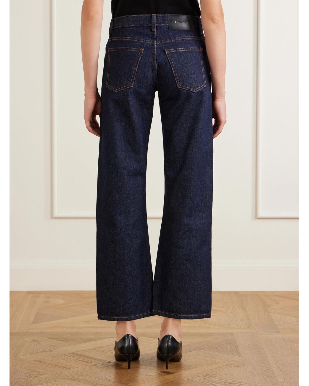 Khaite Blue Mid-Rise Straight-Leg Jeans