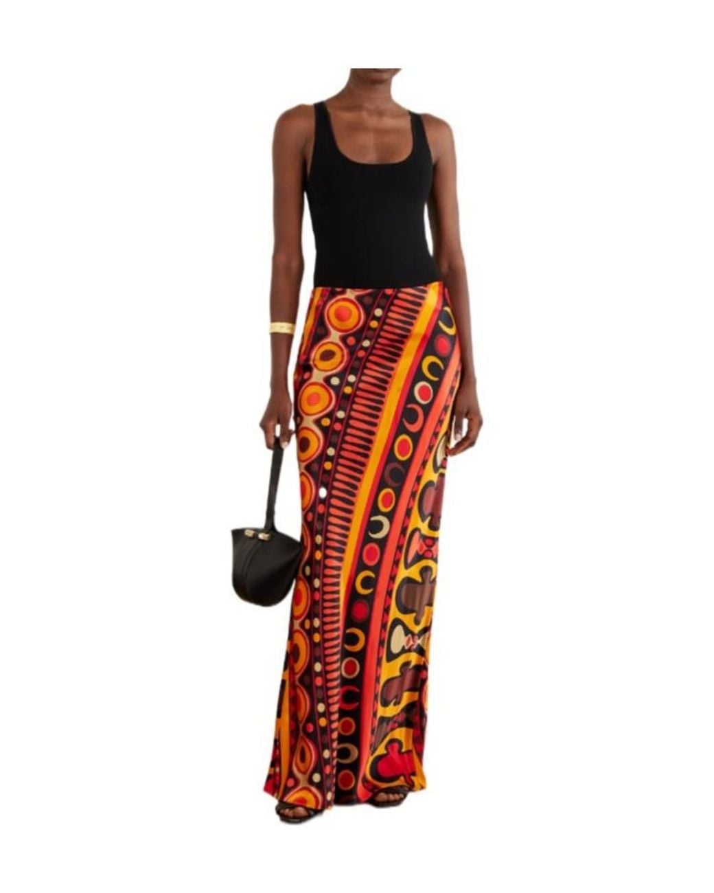 Emilio Pucci Red Printed Tulle Maxi Skirt