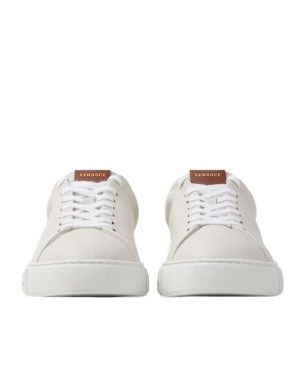 Versace White Greca Lace-Up Sneakers for men