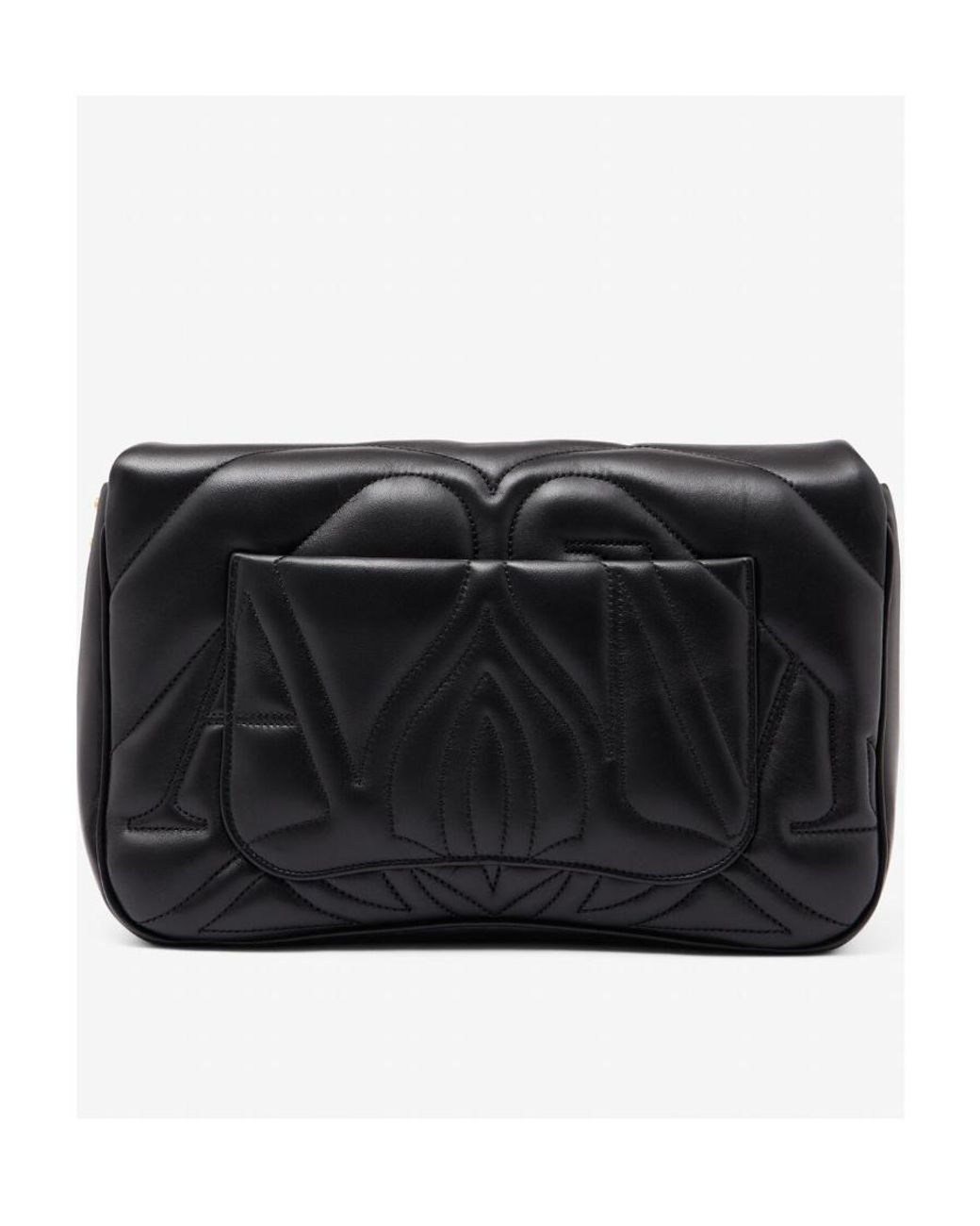 McQueen Black The Seal Chain-Linked Shoulder Bag