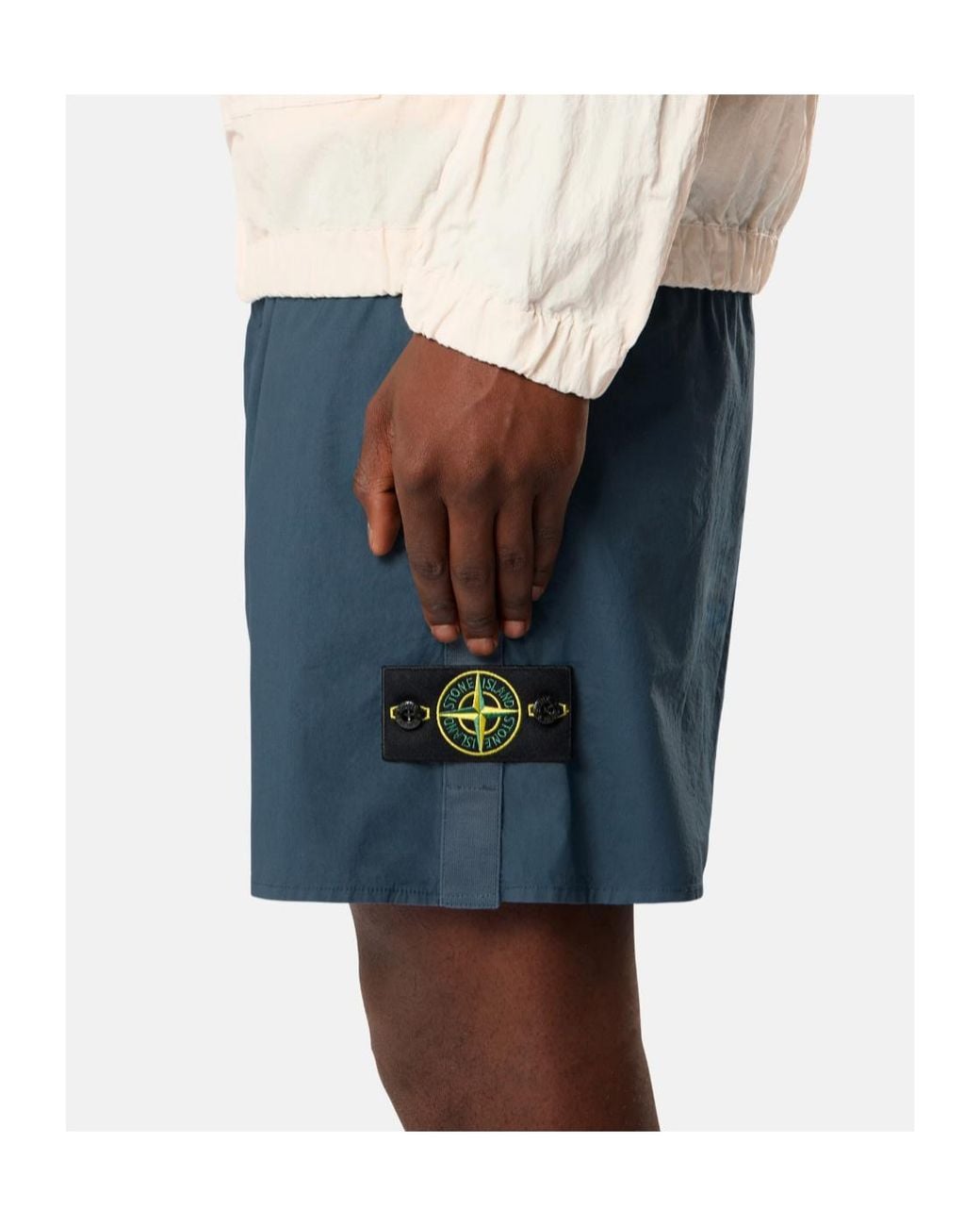 Stone Island Blue Loose-Wide-Leg-Fit Bermuda Shorts With Elastic Waist for men
