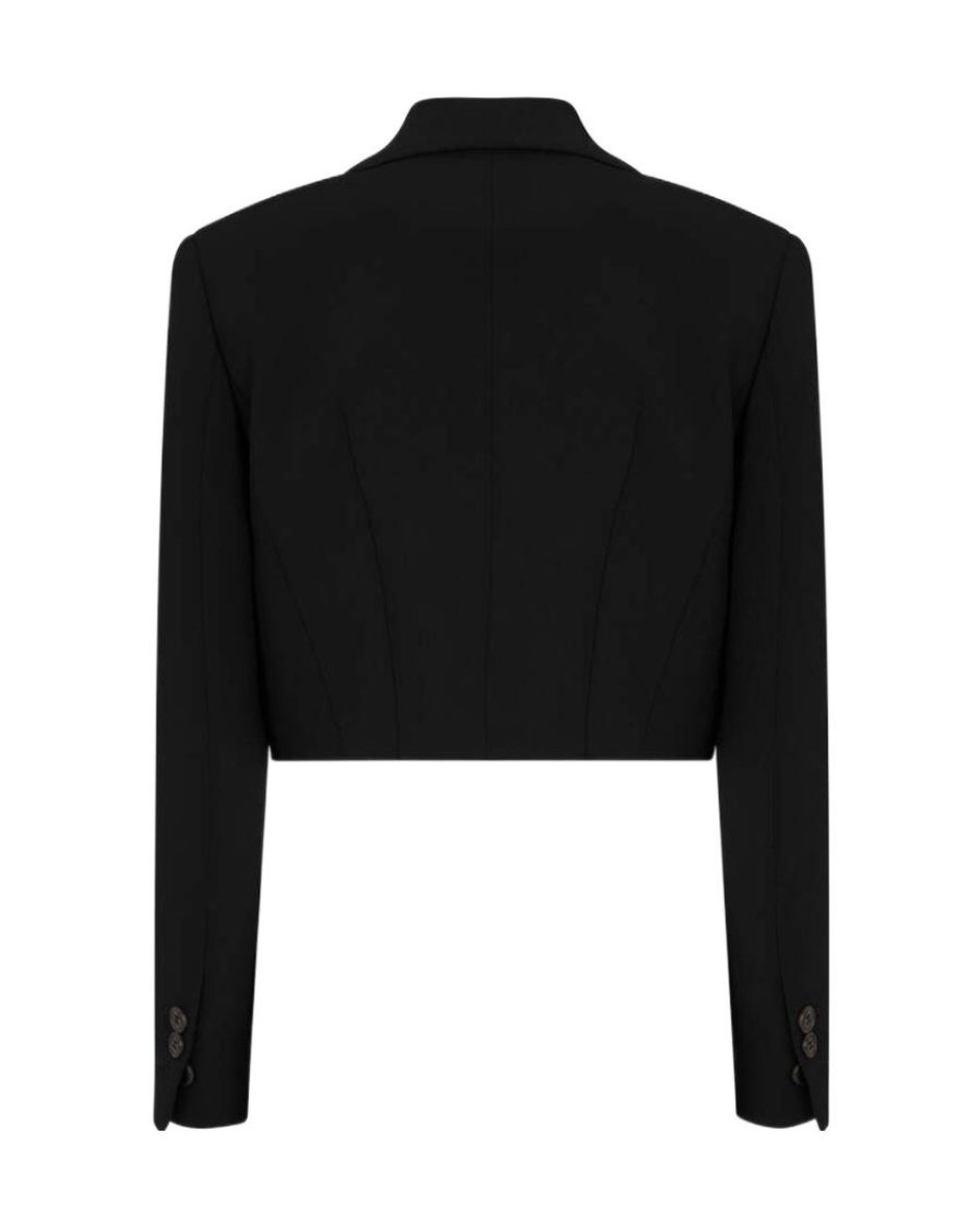 DSquared² Black Logo-Plaque Long-Sleeved Cropped Blazer