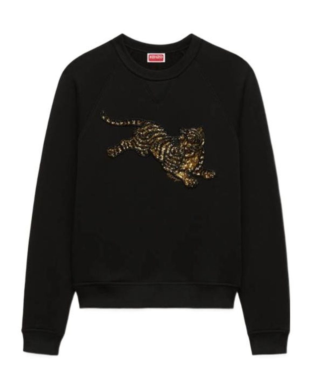 KENZO Black Jumping Tiger Embroidered Sweatshirt