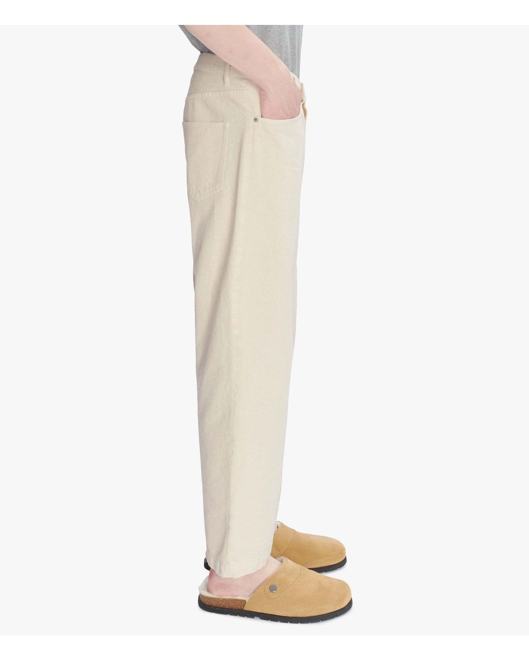 A.P.C. White Martin Button Detailed Straight Leg Jeans for men