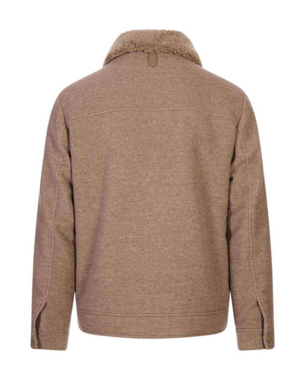 Canali Brown Shearling-Collar Jacket for men