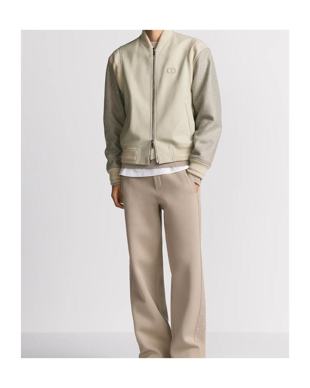Dior White Cd Icon Varsity Jacket for men