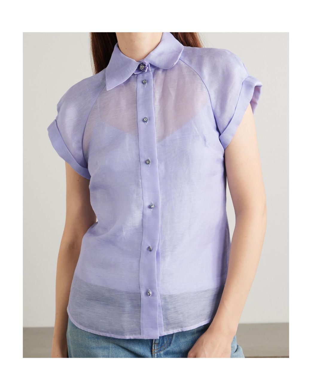 Zimmermann Purple Crush Fitted Blouse