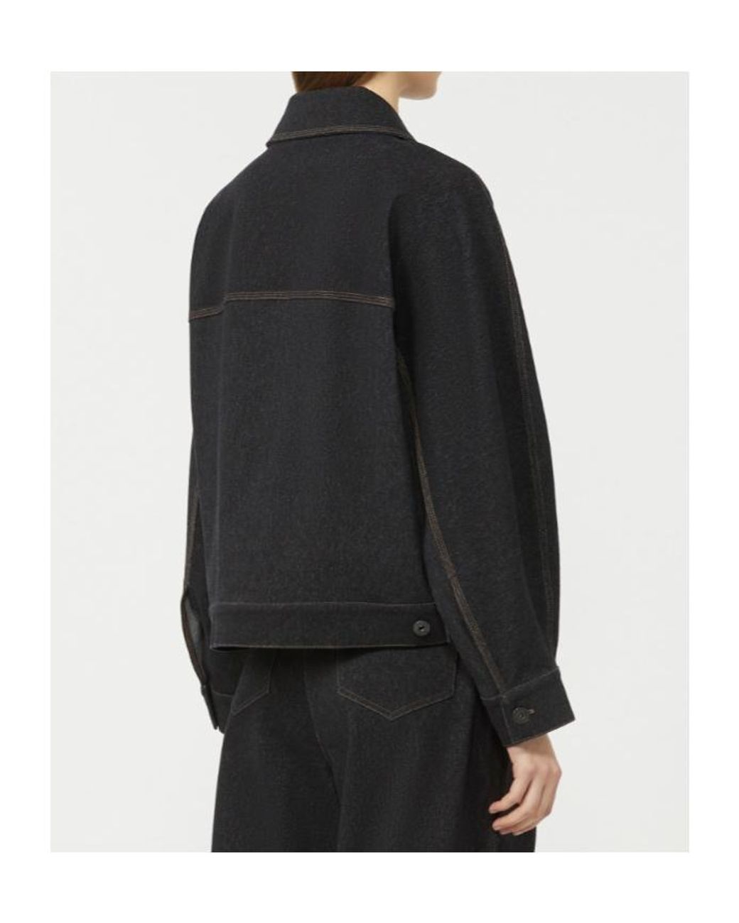 Max Mara Black Nettare Button-Up Denim Jacket