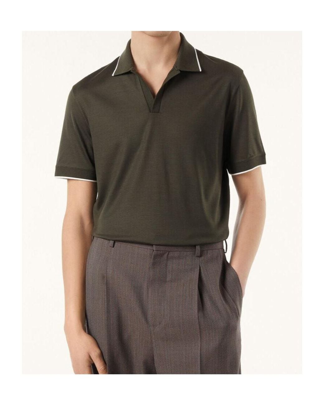 Loro Piana Green Waitaki Polo Shirt for men