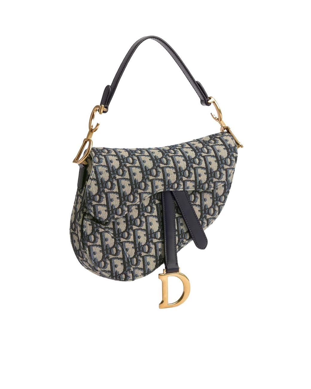 Dior White Small Saddle Bag With Strap