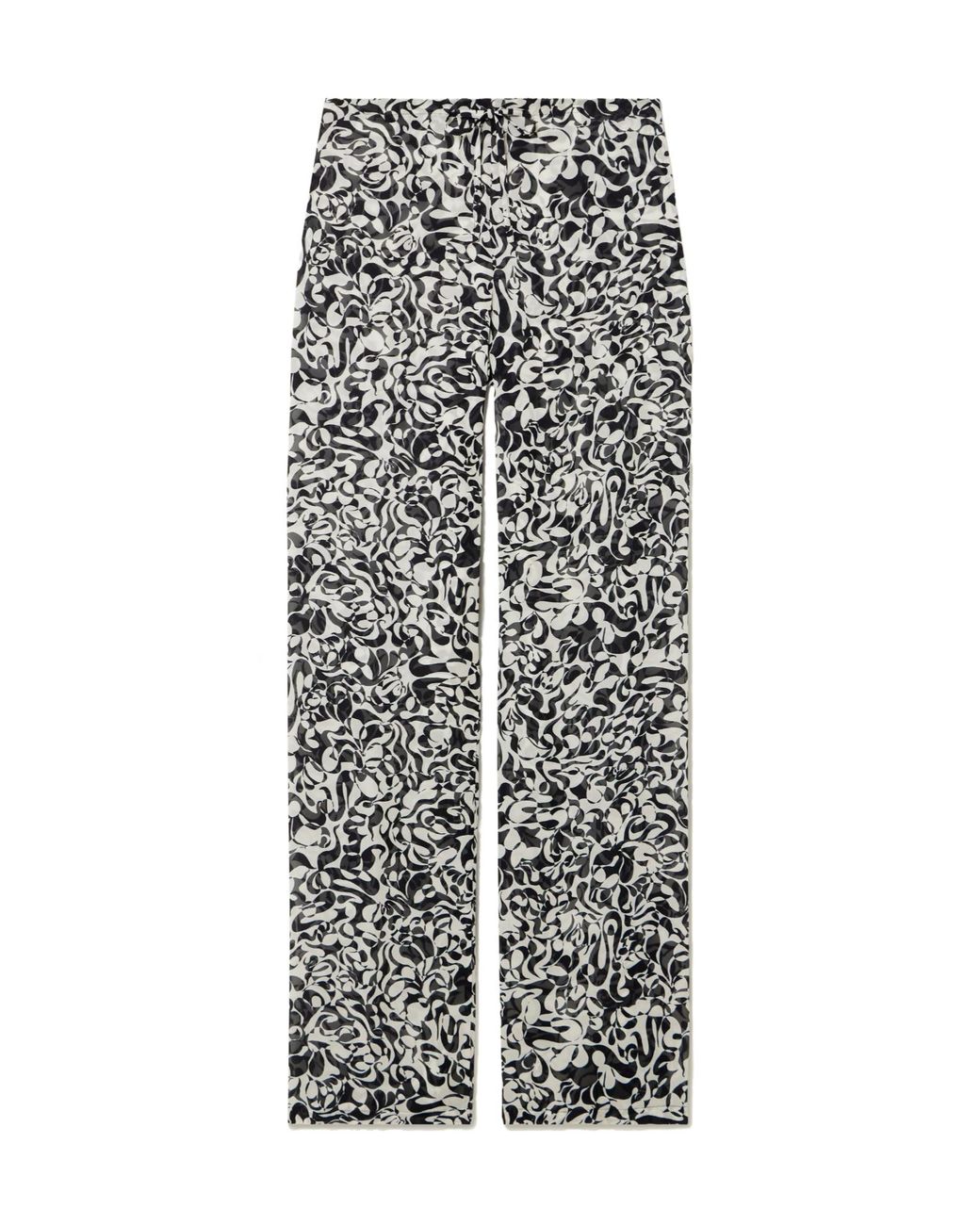Dries Van Noten White Printed High Waist Pants