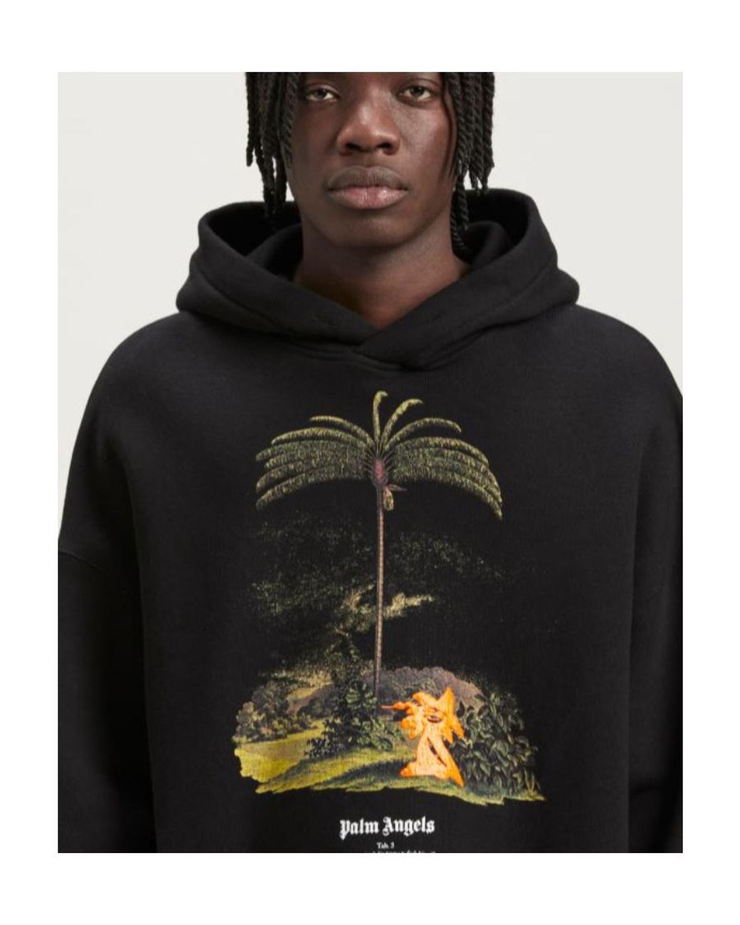 Palm Angels Black Enzo From The Tropics Long Sleeved Hoodie for men