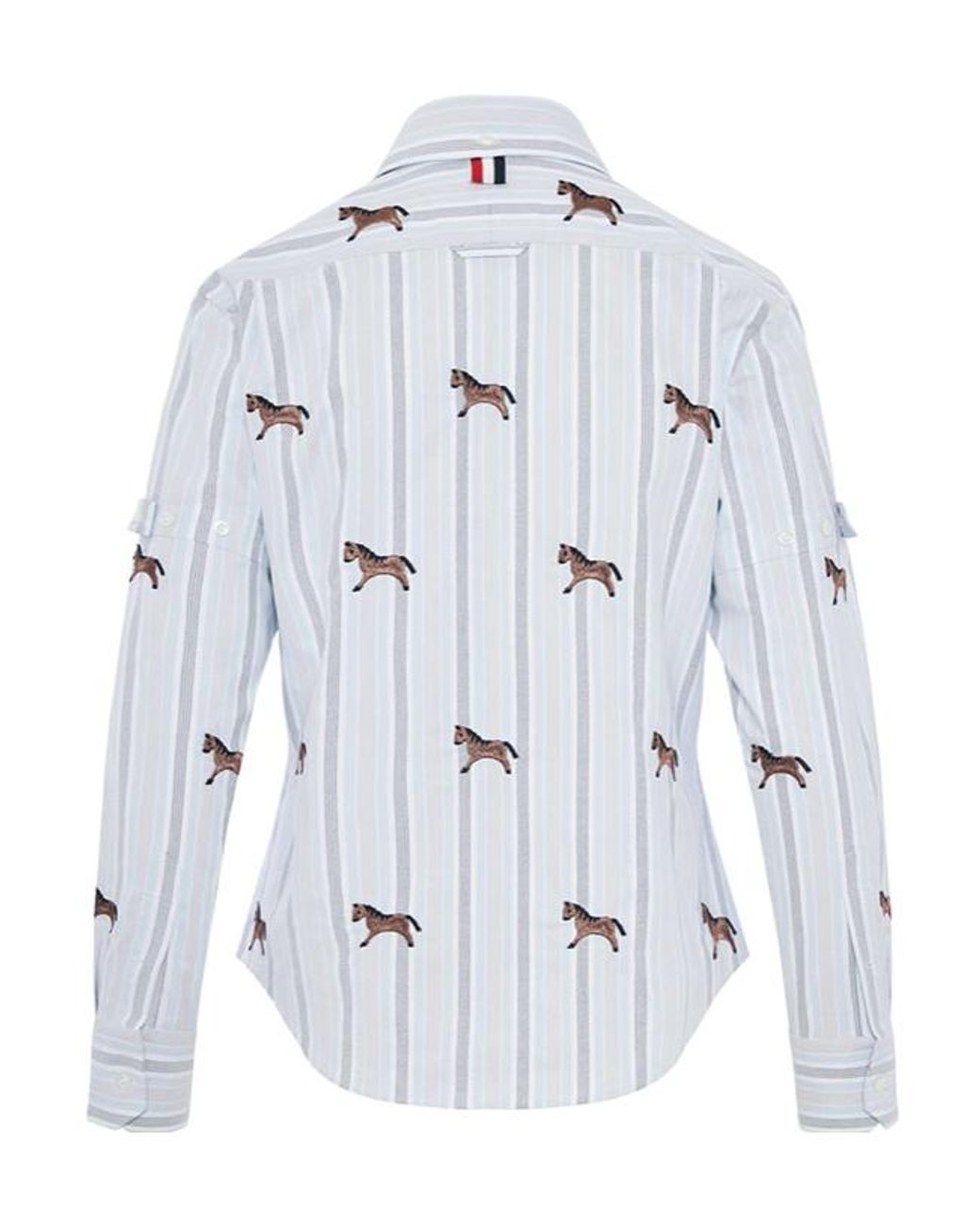 Thom Browne White Horse-Embroidered Shirt