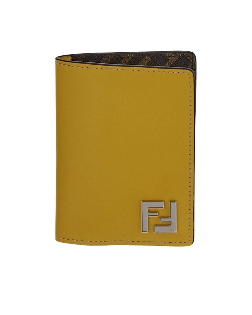 Fendi Brown Ff Squared Card Holder for men