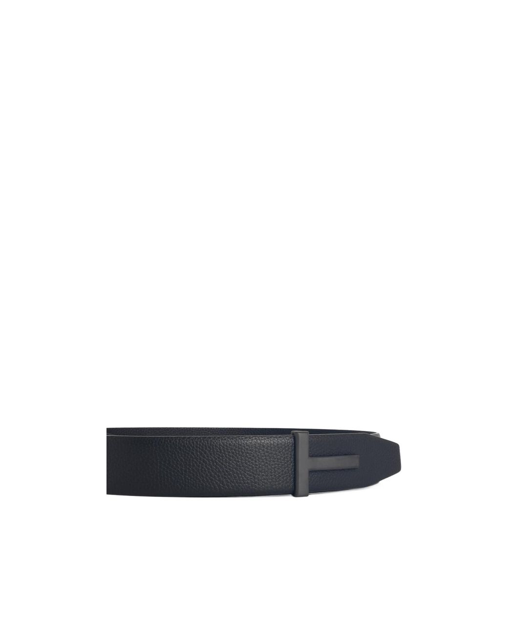 Tom Ford White Logo Plaque Buckle Belt for men
