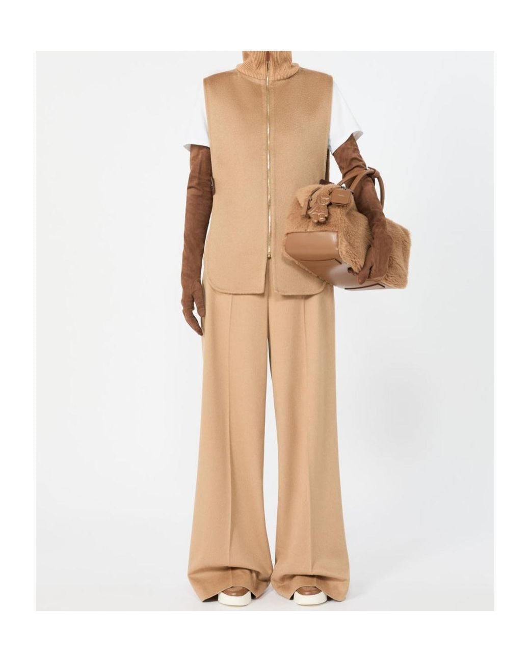 Max Mara Brown Large Teddy Boston Bag