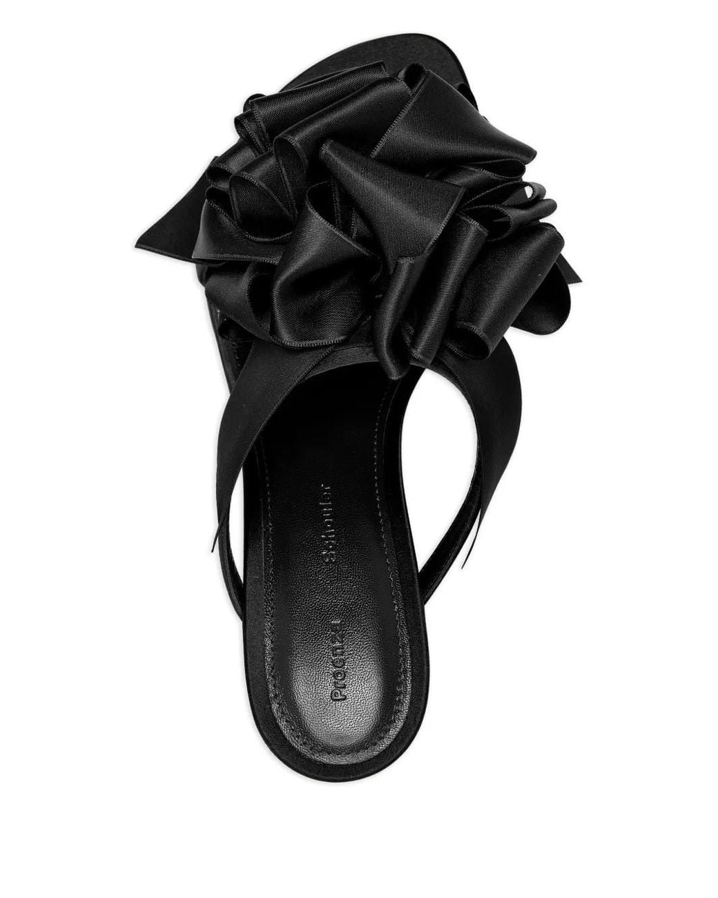 Proenza Schouler Black 60Mm Rose-Embellishment Heeled Sandals