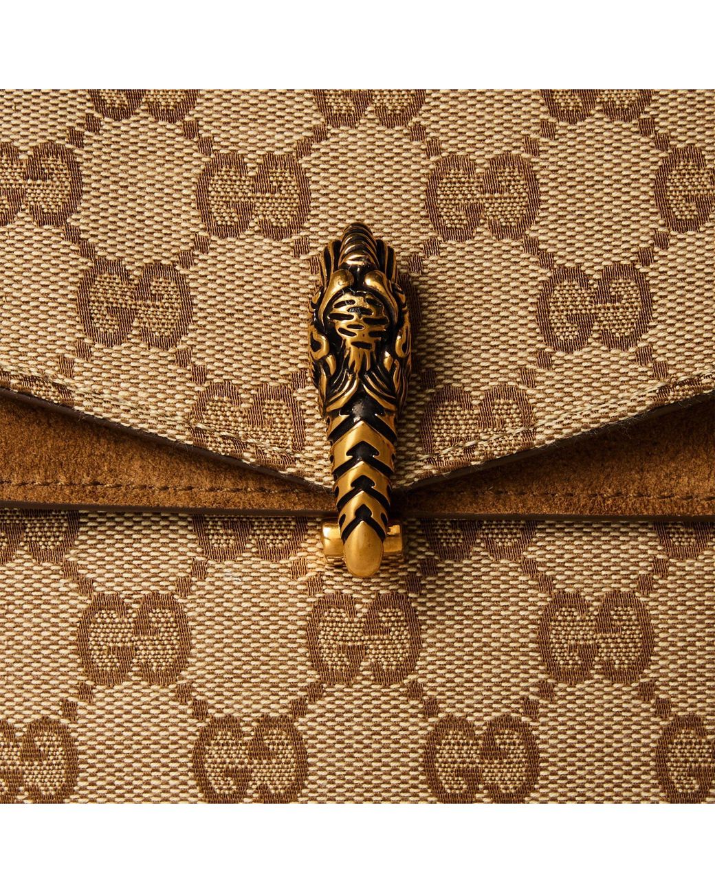 Gucci Natural Monogram Mixedmaterial Crossbody Bag