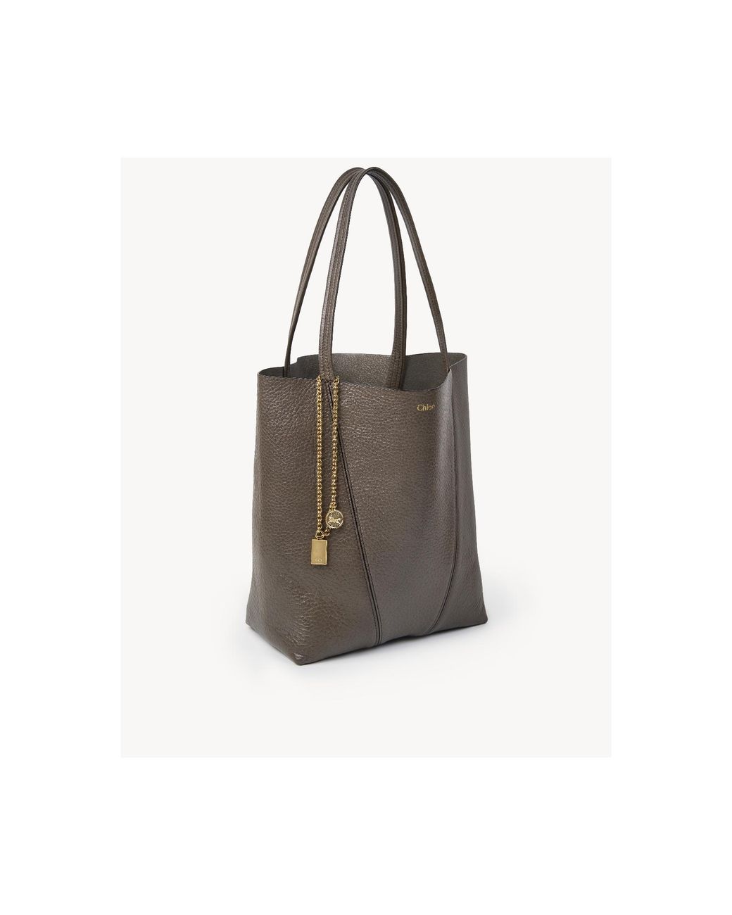 Chloé Brown Chloé Spin Charm Detailed Tote Bag