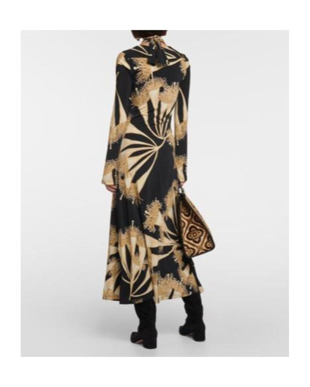 Johanna Ortiz Black Halterneck Jersey Midi Dress