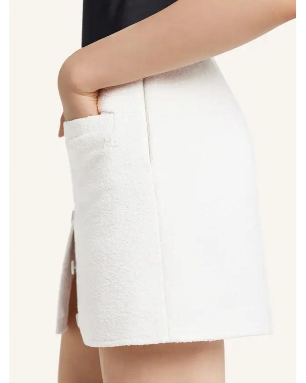 Courreges White Tweed Mini Skirt