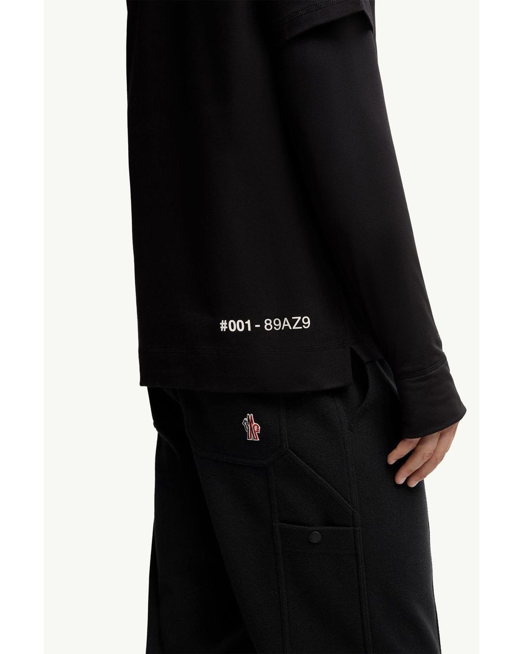 Moncler Black Coordinates Logo Cotton T-Shirt for men