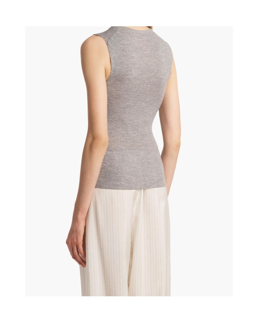 Khaite Gray Renato Ribbed Top